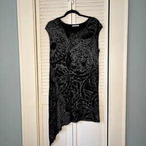 Bryn Walker Asymmetric Black & Gray Layering Tunic, Size M
